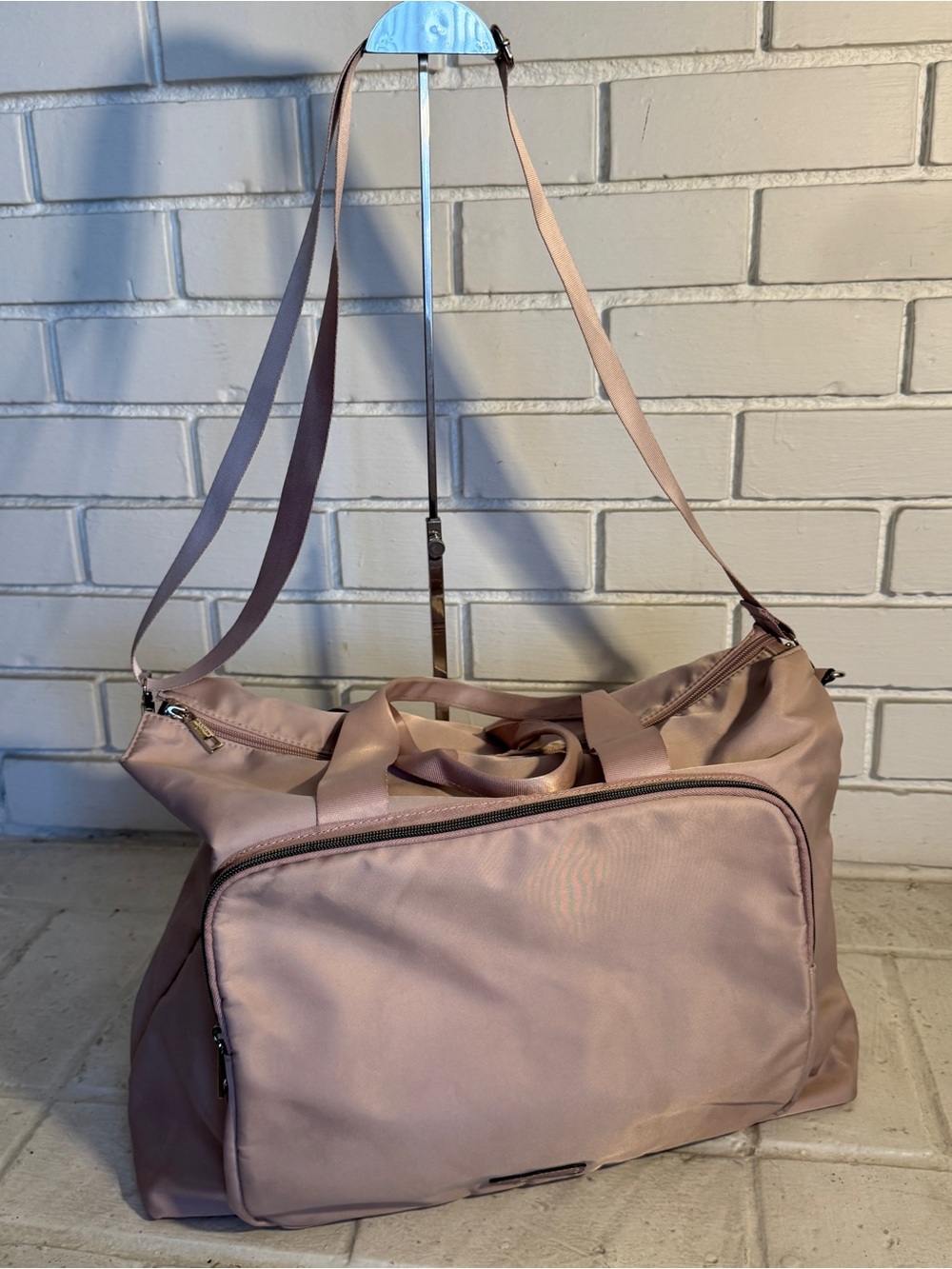 Madden Girl Mauve Nylon Weekender Travel Tote Bag